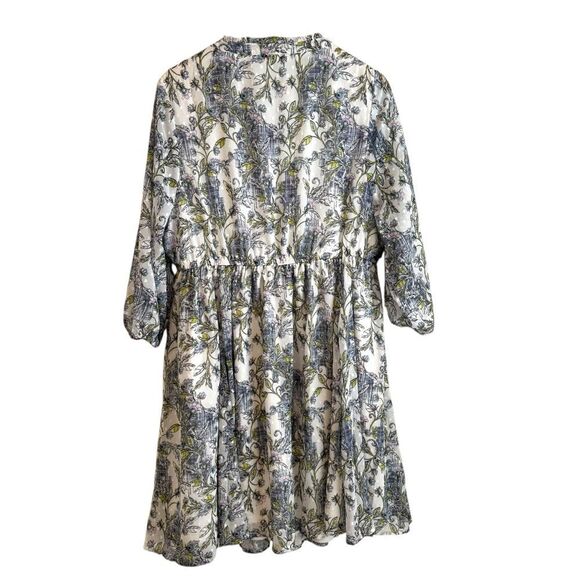 Torrid Mini Clip Dot Front Keyhole White and Blue Floral Dress Torrid Size 1 NWT - Picture 7 of 9